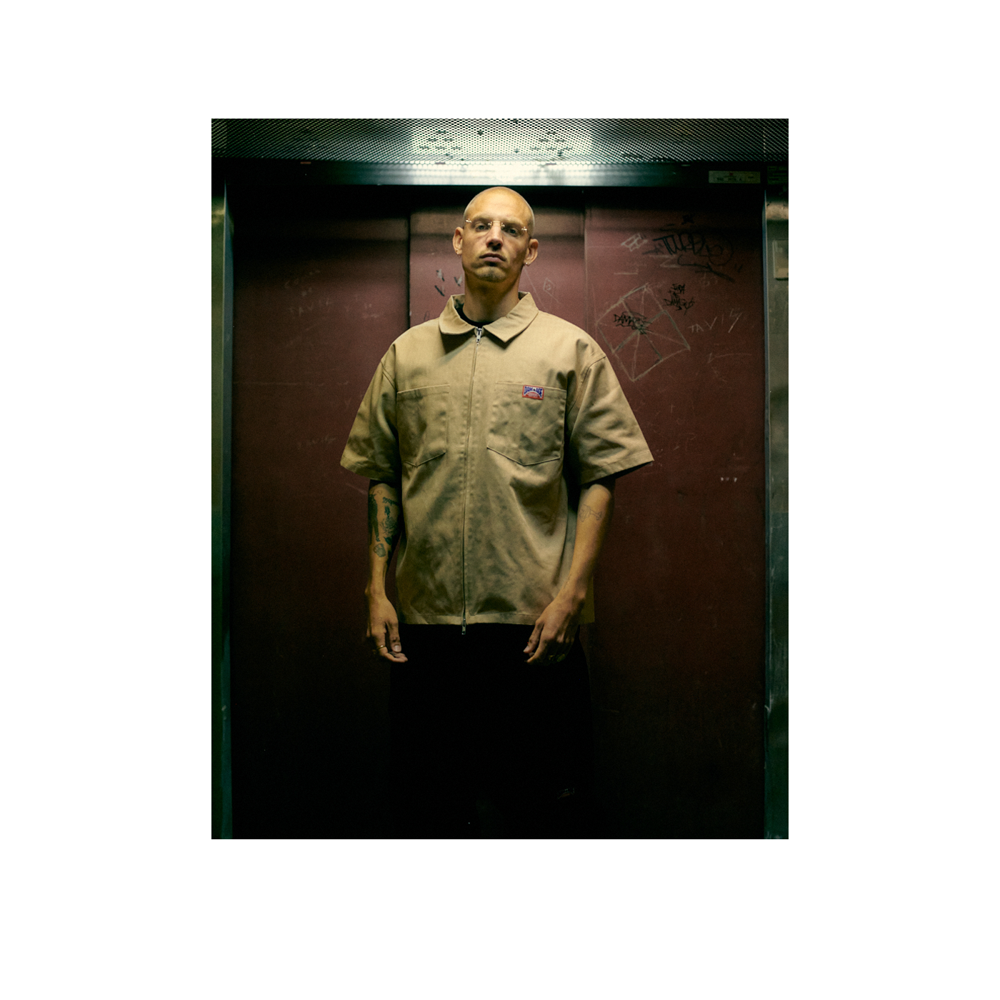 Uniform Zipper Shirt Khaki