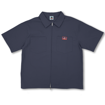 Uniform Zipper Shirt Dust Blue