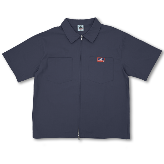 Uniform Zipper Shirt Dust Blue